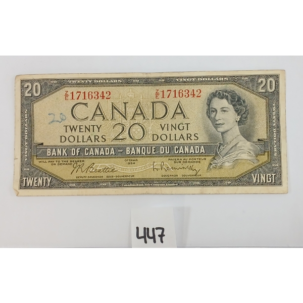 1954 CDN $20 BANKNOTE