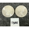Image 2 : LOT OF 2 - 1962 CDN SILVER DOLLARS - VOYAGEUR