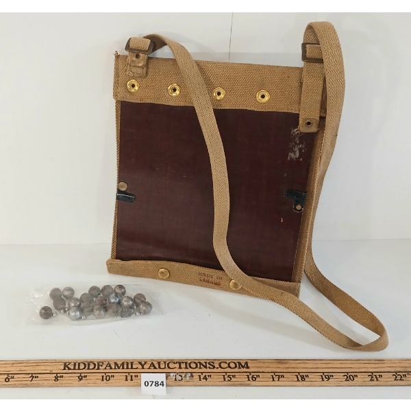 LOT OF 2 - WWII CDN P37 MAP CASE & QTY OF PROJECTILE BALLS