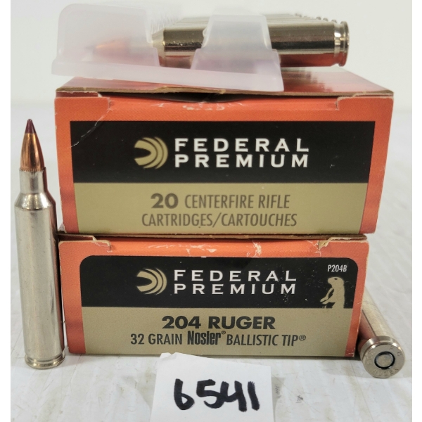 AMMO: 40X FEDERAL PREMIUM .204 RUGER - 32GR - NOSLER BALLISTIC TIP