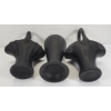 Image 6 : LOT OF 3 - BLACK SATIN GLASSWARE - VASE AND BASKETS