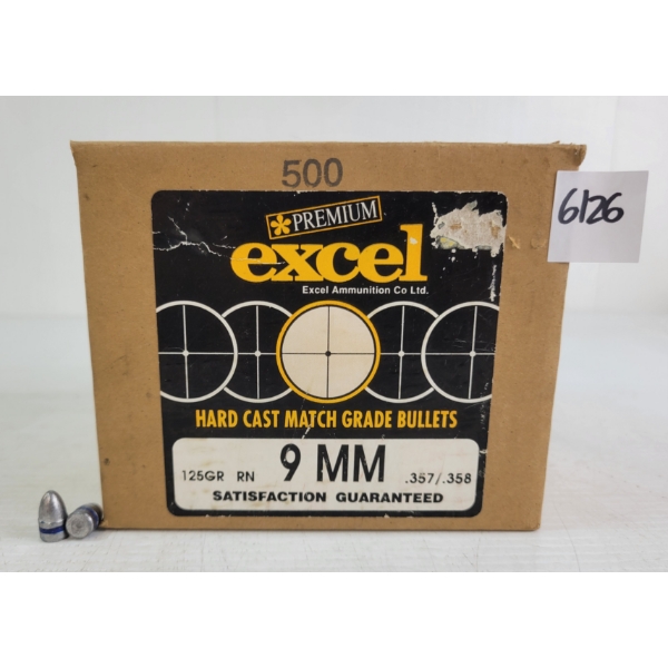 BULLETS: 490X EXCEL 9MM - 125GR - RN