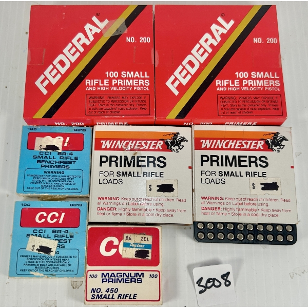 PRIMERS: 537X SMALL RIFLE STANDARD & MAGNUM 