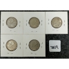Image 1 : LOT OF 5 - 1965 & 1966 CDN SILVER 25 CENT COINS 