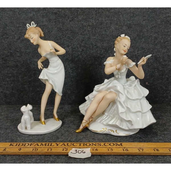 LOT OF 2 - GERMAN PORCELAIN FIGURES - INCL SCHAUBACHKUNST