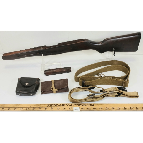 LOT OF 5 - SKS W/ BUTTPLATE, HAND GUARD, WEB PATTERN SLING, ETC