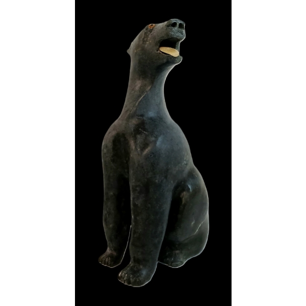  DOG  BY GIDEON QAUQJUAQ (PRS CDN ARTIST) - STONE & BONE