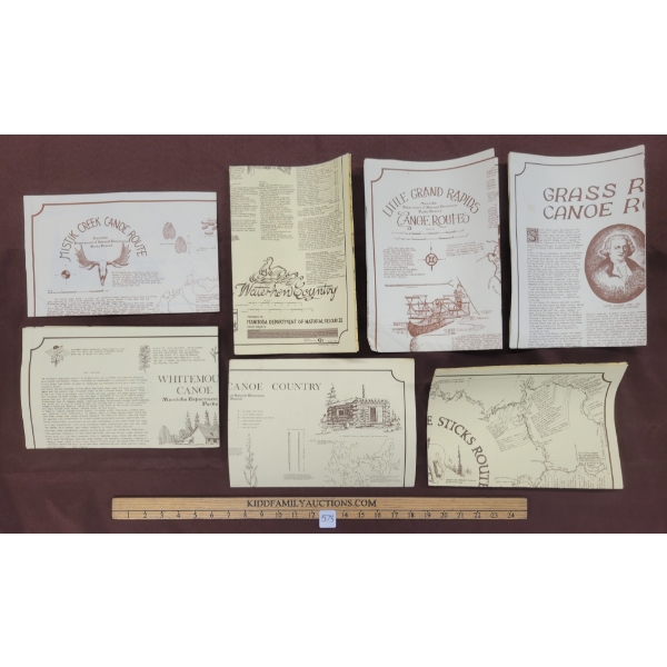 LOT OF 7 - MANITOBA CANOE ROUTE MAPS - GRASS RIVER ROUTE, LITTLE GRAND RAPIDS ROUTE, ETC