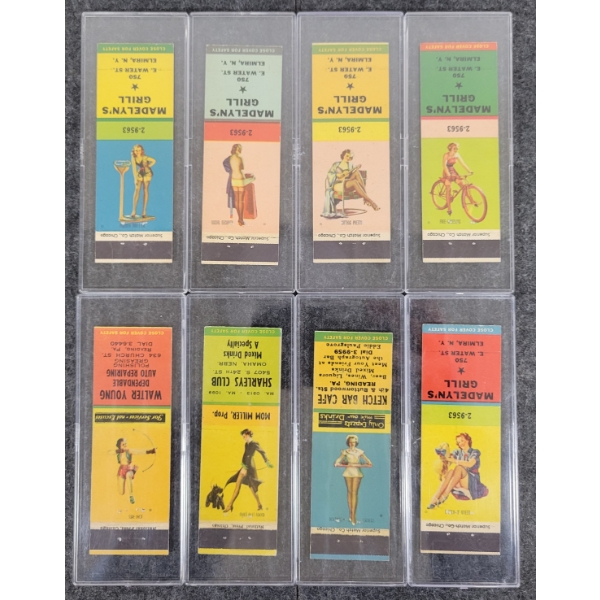 LOT OF 8 - PIN-UP ADVERTISING MATCHBOOK PACKAGES - SUPERIOR MATCH CO, ETC