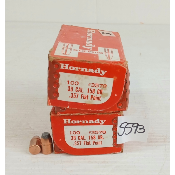 BULLETS: 200X HORNADY .38CAL - 158GR - FP