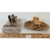 Image 2 : LOT OF 2 - US RACING CLUB FOUNTAIN PEN HOLDER & NAVIGATOR'S RALLY BRASS ASH TRAY