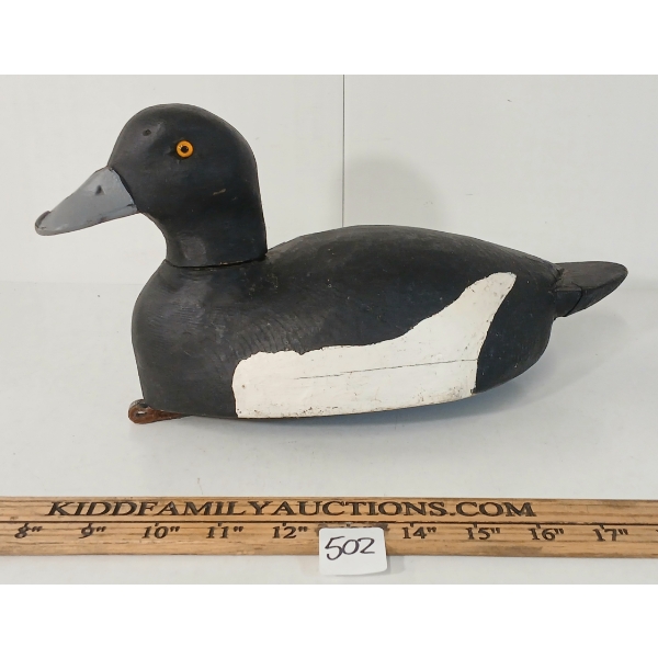 1940'S GOLDEN EYED DECOY DUCK - SIGNED E