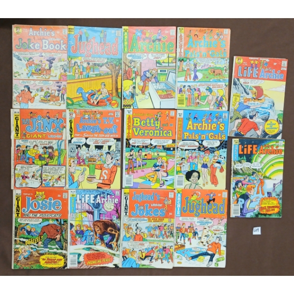 LOT OF 14 - ARCHIE SERIES COMICS - INCL JUGHEAD, BETTY & VERONICA, JOSIE & THE PUSSYCATS, ETC