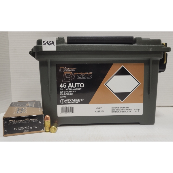 AMMO: 50X BLAZER BRASS .45 AUTO 230 GR. FMJ 