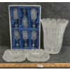 Image 2 : LOT OF 9 - CZECH CRYSTAL ASH TRAYS, CUPS & VASE - INCL BOHEMIA