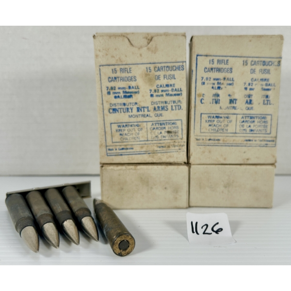 AMMO: 60X 8 MM MAUSER - MILITARY FMJ - ON CLIPS