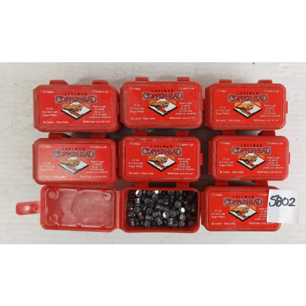 PELLETS: APPROX 1400X CROSMAN COPPERHEAD .22CAL PELLETS