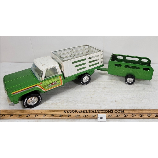 NYLINT FARMS PRESSED STEEL PICK UP TRUCK W/ TRAILER