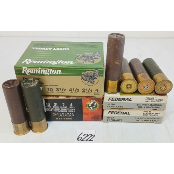 AMMO: 30X FEDERAL & REMINGTON 10GA - 3-1/2IN - NO. 4 SHOT