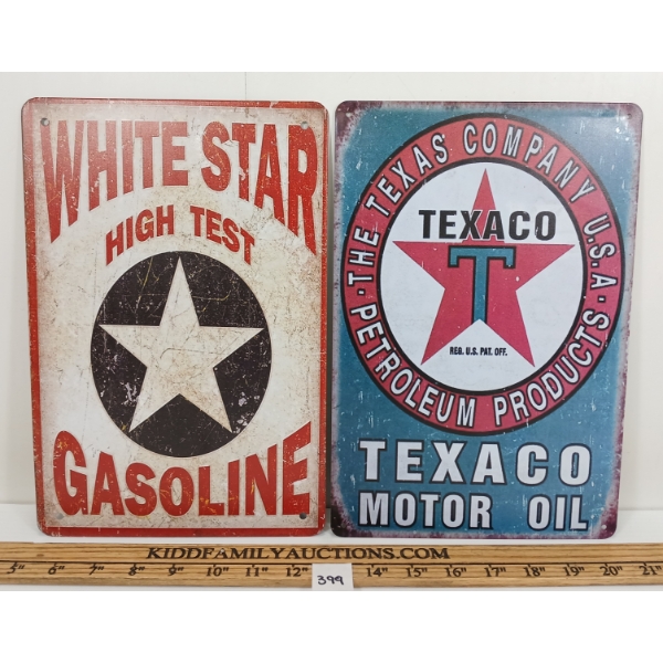 LOT OF 2 - WHITE STAR & TEXACO SST SIGNS