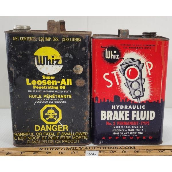 LOT OF 2 - WHIZ BRAKE & LOOSEN ALL GAL CANS