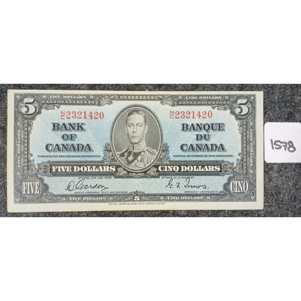 1937 CDN $5 BANKNOTE