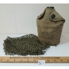 Image 1 : LOT OF 2 - WWII CDN MK II HELMET NET & WWII U.S. CANTEEN W/ WEB GEAR