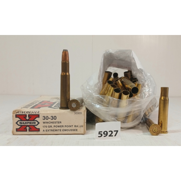 AMMO / BRASS: 20X WINCHESTER SUPER X .30-30 WIN - 170GR - PPSP LIVE - 100X BRASS