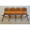 Image 6 : ANTIQUE FOLDING THEATRE SEATS - 4 OCCUPANTS