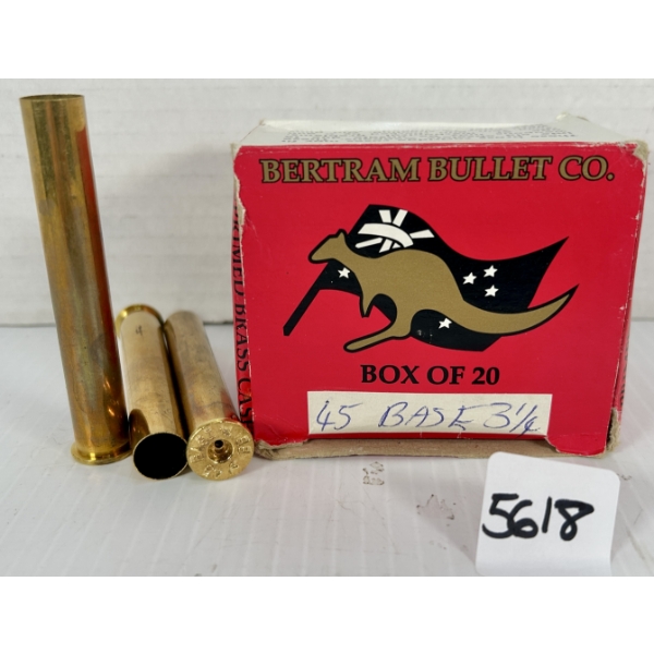 BRASS: 20X BERTRAM BULLET CO .45 BASIC 3-1/4 IN