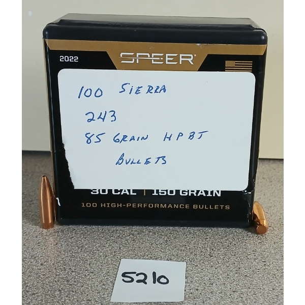 BULLETS: APPROX 100X SIERRA .243 - 85GR - HPBT