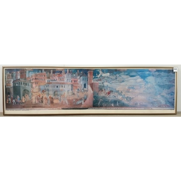 ITALIAN MEDIEVAL SCENE - SIGNED - FRAMED PRINT