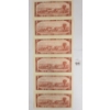 Image 2 : LOT OF 6 - 1954 CDN $2 BANKNOTES - INCL SEQUENTIAL