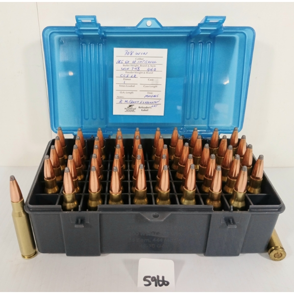 AMMO: 50X MIXED .308 WIN - 165GR - INTERLOCK - RELOADS