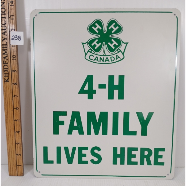4-H FAMILY LIVES HERE DBL SIDED METAL SIGN 