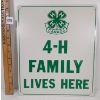 Image 1 : 4-H FAMILY LIVES HERE DBL SIDED METAL SIGN 