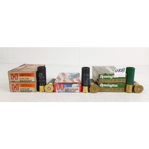 AMMO: 25X HORNADY & REMINGTON 12GA - 2-3/4IN - SLUGS