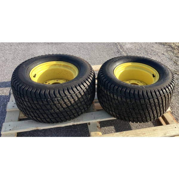 LOT OF 2 - CARLISLE TURF MASTER TIRES ON RIMS - AS NEW