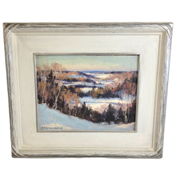 "MILL ON THE MOIRA" BY MANLY MACDONALD(1889 - 1971) - FRAMED OIL ON BOARD