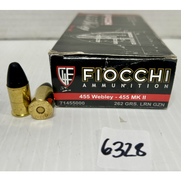 AMMO: 50X FIOCCHI .455 WEBLEY - 262 GR LRN