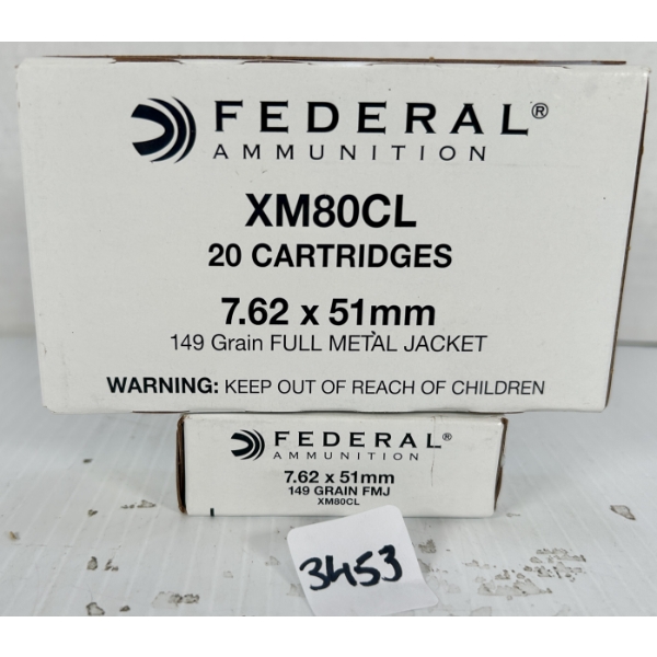 AMMO: 40X FEDERAL 7.62X51MM 149GR. FMJ 