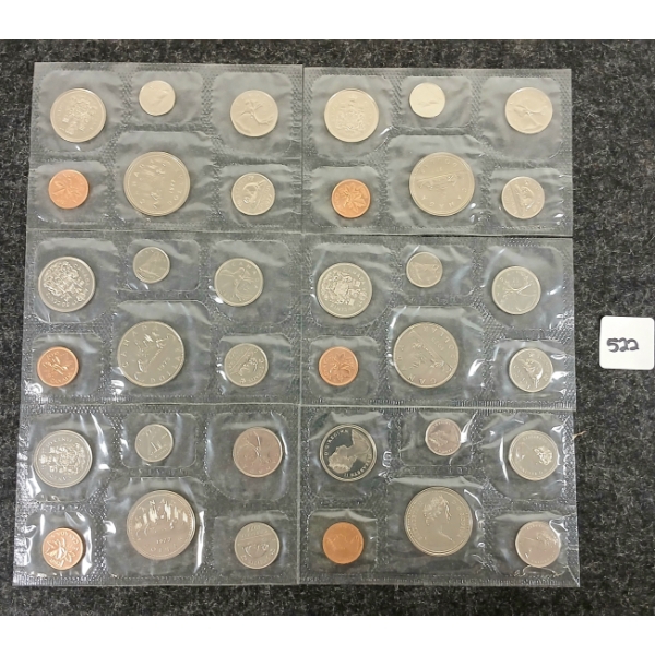 LOT OF 6 - 1973-1977 CDN UNCIRCULATED PROOF SETS