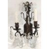 Image 3 : FAUX CANDLE WALL SCONCE LIGHT W/ GLASS CRYSTALS