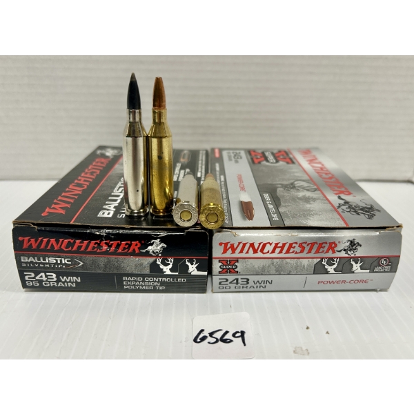AMMO: 40X WINCHESTER .243 WIN - 95 GR POLY TIP  90 GR HP