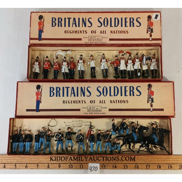 LOT OF 2 - BRITAINS SOLDIERS LEAD FIGURES - NO. 2059 CIVIL WAR UNION INFANTRY & 2177 FORT HENRY