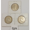 Image 2 : LOT OF 3 - CDN 50 CENT SILVER PCS - INCL 1951, 1952 & 1958