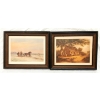 Image 1 : LOT OF 2 - "COTTAGE, STE. ANNE" & "SLEIGH CROSSING THE ICE" BY CORNELIUS KRIEGHOFF
