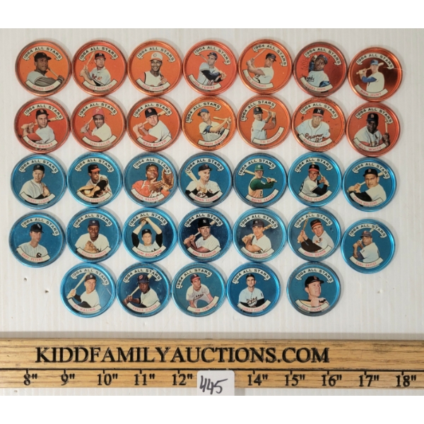 LOT OF 33 - 1964 TOPPS MLB ALL STARS COINS