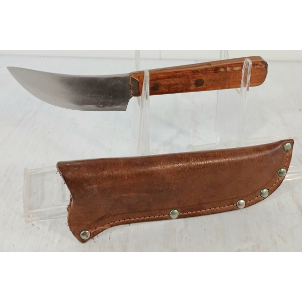 UNMARKED KNIFE W/ LEATHER SHEATH
