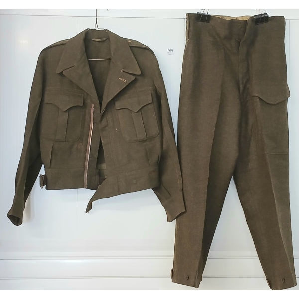 LOT OF 2 - 1953 BRITISH WOOL BATTLEDRESS JACKET & PANTS